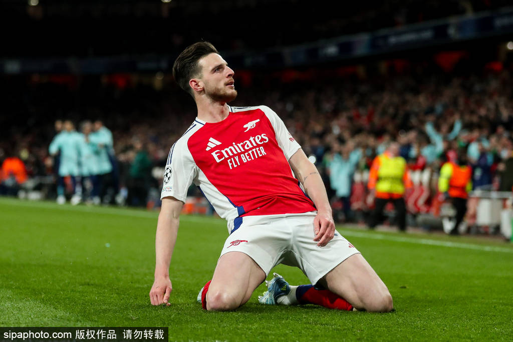 欧冠-赖斯任意球双响+伤退卡马文加染红 阿森纳3-0皇马